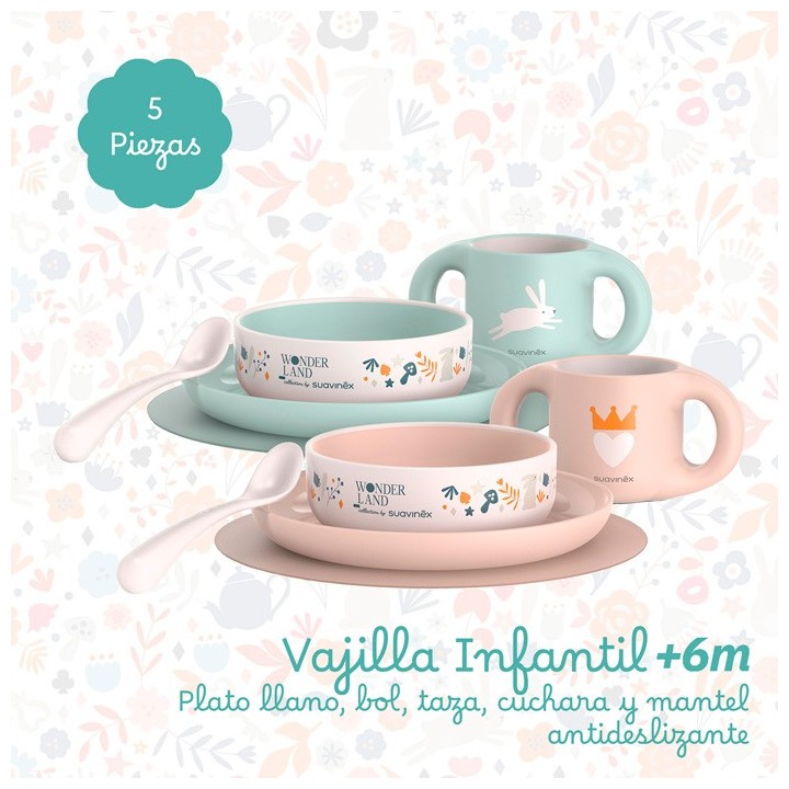 SUAVINEX VAJILLA WONDERLAND ROSA +6M
